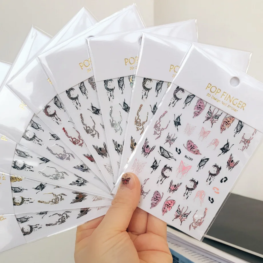 

Dark Wind Butterfly Nail Art Sticker New Dark Wind Imitation Vintage Butterfly Nail Art Sticker 10PCS