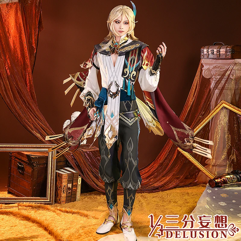 

COS-KiKi Anime Genshin Impact Kaveh Architect Game Suit Cosplay Costume Gorgeous Uniform Halloween Party Role Play Outfit Men