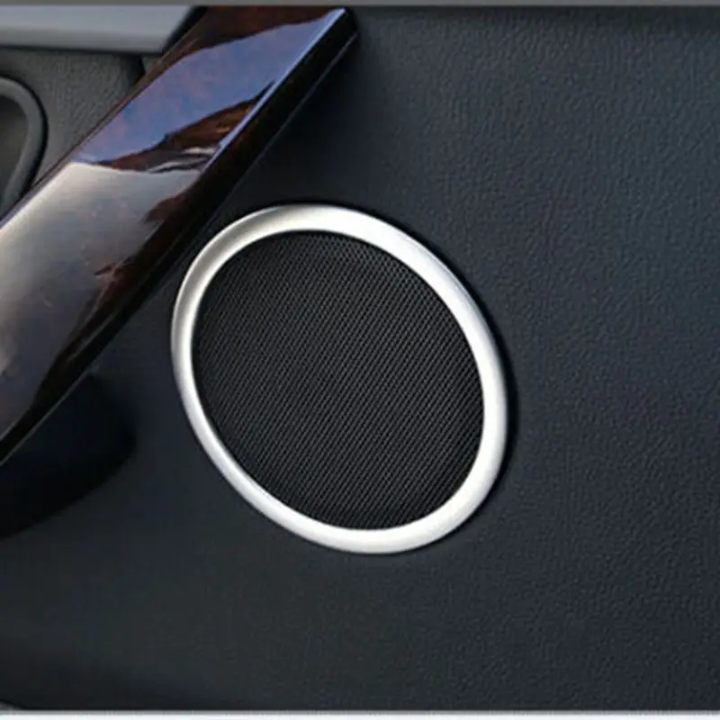 

New Fashion 4Pcs Interior Door Stereo Speaker Ring Chrome Trim Cover For 3 Series F30 F34 320i 316 Sedan 2012 2013 2014 2015