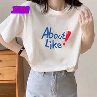 cotton white t shirt womens short sleeved spring and summer 2022 new loose top bottoming shirt letter students