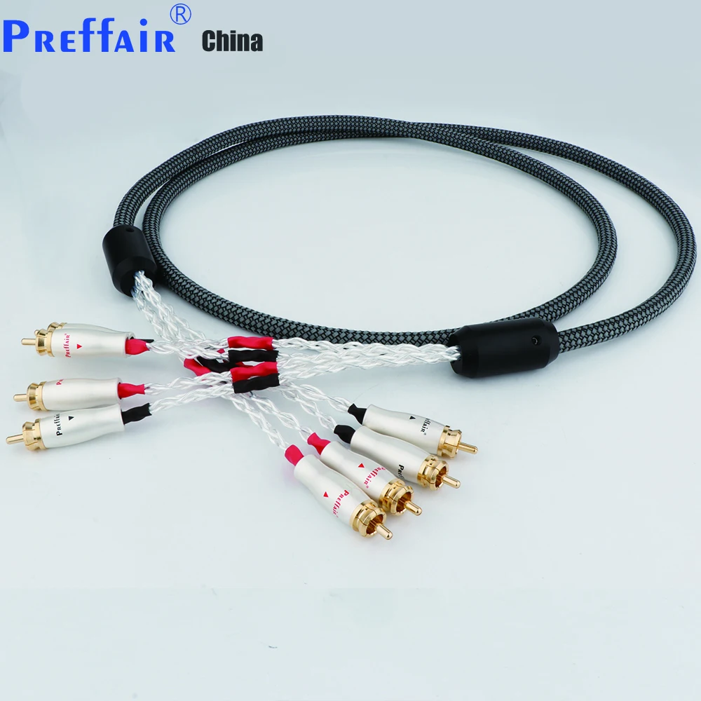 Пара позолоченных штекеров 4RCA, штекер 4RCA, штекер 4RCA, сплиттер RCA, аудиокабель, кабель Hi-Fi для соединения