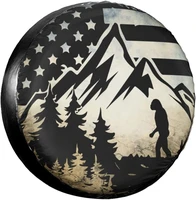 misolaxi bigfoot american flag spare tire cover weatherproof wheel protectors universal fit for trailer truck camper travel trai