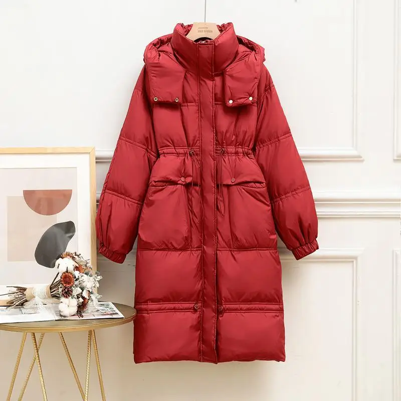 2023 New Thick Winter Parkas Coat Casual Hooded Warm Long Jackets Coat Winter Female Thicken Parkas Outwear Coat Buttons S87