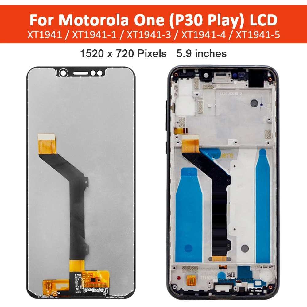 

5.9" Original LCD Display For Motorola Moto One P30 Play Touch Screen With Frame Digitizer Assembly For Motorola P30 Play XT1941