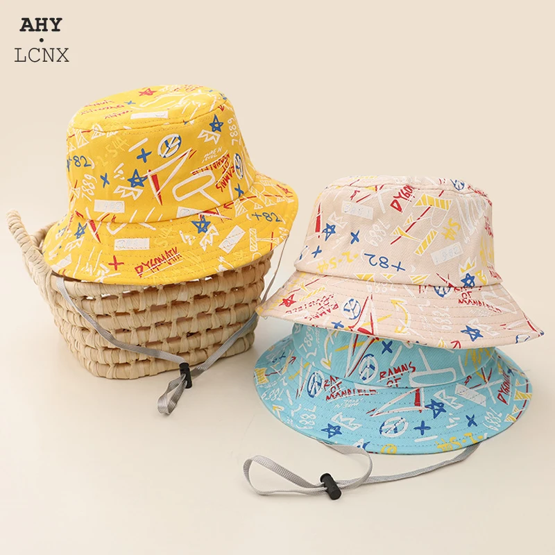 

3-6 лет граффити весенняя детская шляпа от солнца для девочек мальчиков детская хлопковая УФ пляжная солнцезащитная кепка детская панама ве...
