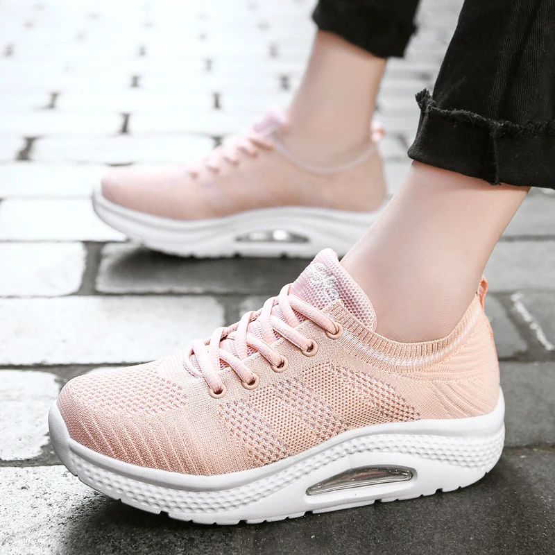 Casual Sneakers Comfortable Women's Tennis Shoes Breathable Training Footwear Air Cushion Female Outdoor Sports Shoes Platform