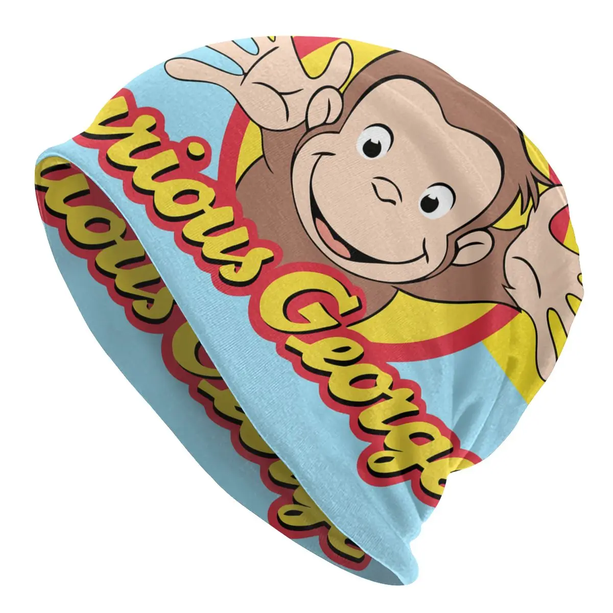 

Зимняя шапка, теплая вязаная шапка, крутые облегающие шапки с изображением любопытного Джорджа, обезьяны, шапки, шапки-бини для взрослых, де...