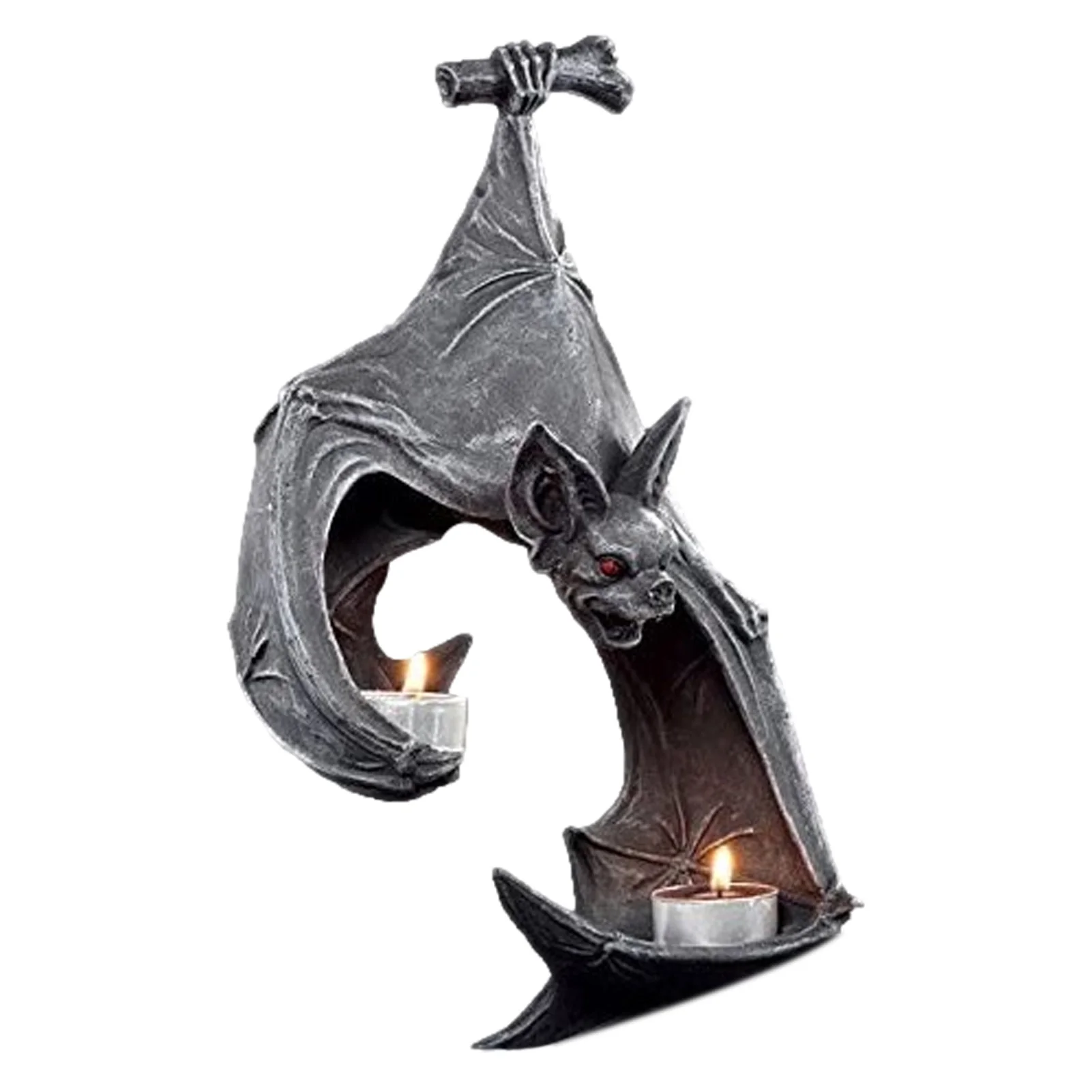 

Подставка для чайного светильника в форме летучей мыши, настенное бра из черной смолы в средневековом стиле, скульптура, готический декорат...