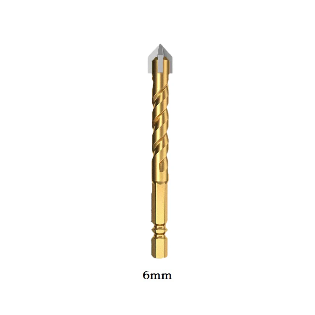 

6-12mm Cross Hex Tile Drill Bits Set Glass Ceramic Concrete Hole Opener 4 Flutes Triangle Bit Concrete Drill Bits Power Tools