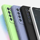 Матовый Мягкий ТПУ чехол карамельных цветов для телефона Huawei Y7A Y9A, протектор объектива камеры, Квадратные прозрачные жидкие силиконовые простые задние крышки