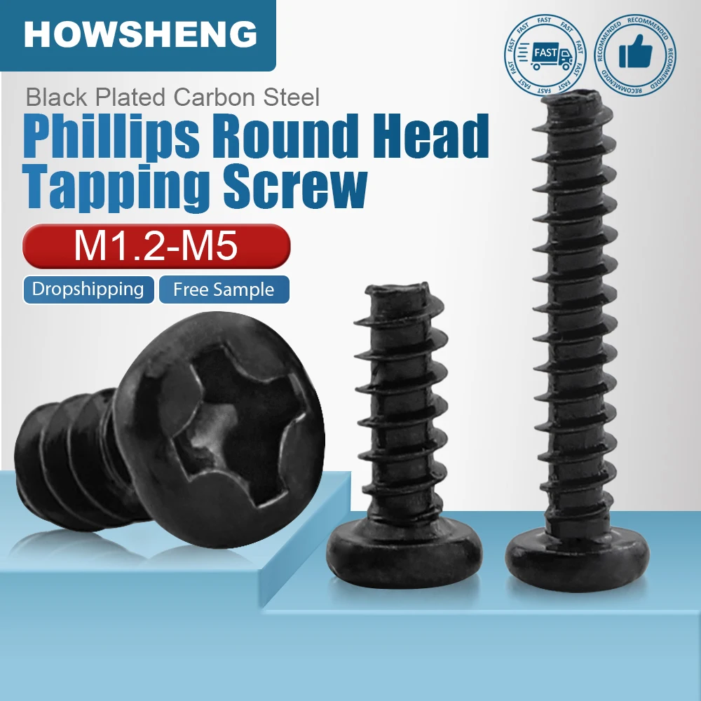 

Саморезы HOWSHENG черные M1.2, M4, M5