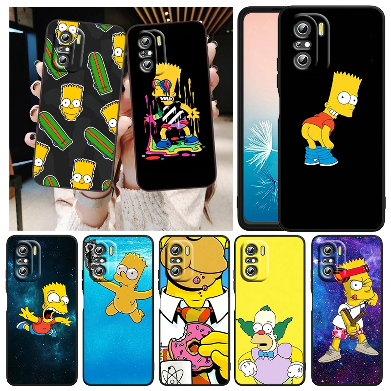 

Boy Family The Simpsons Phone Case For Xiaomi Redmi K50 K40 Gaming 10 10C 9AT 9A 9C 9T 8 7A 6A 5 4X Black Matte Soft Cover