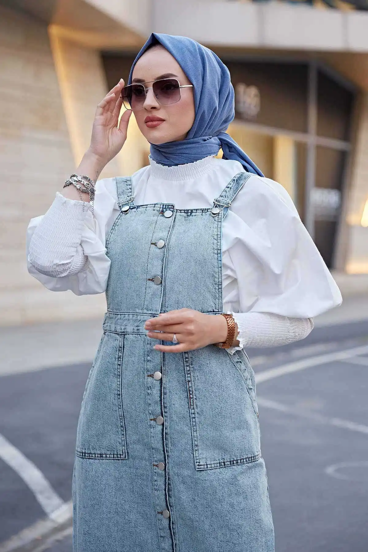 Зимние джинсы-комбинезон MD-Осень-зима 2021 Стандартный головной платок исламский