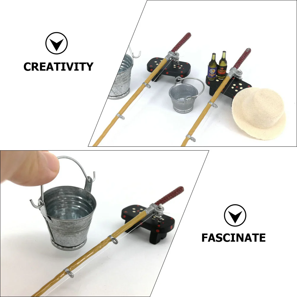 Игрушечная комната имитация рыболовных снастей детские удочки миниатюрные