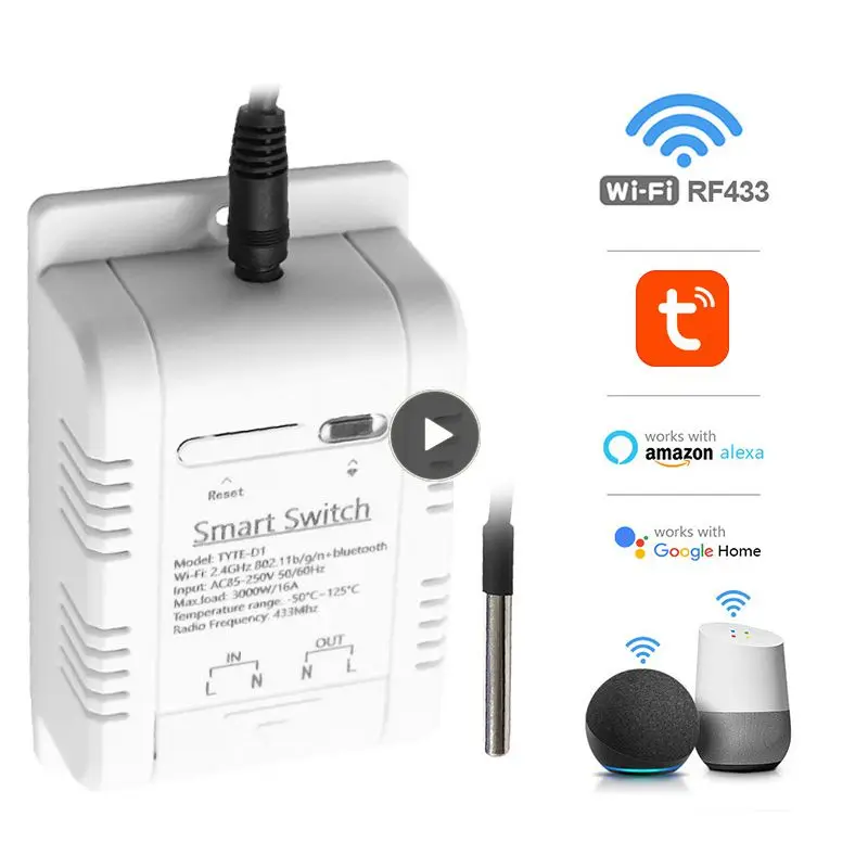 

Wifi Ds18b20 Temperature Sensor Works With Alexa Google Home Temperature Switch Voice Control 16a Rf433 Intelligent Thermostat