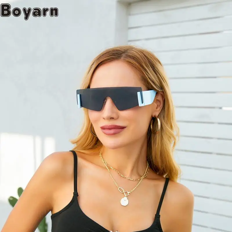 

Boyarn 2022 New Fashion All-in-one Sunglasses Women's Frameless Detachable Lenses Wide Leg Sunglasses Women's Fashion Sunglasses