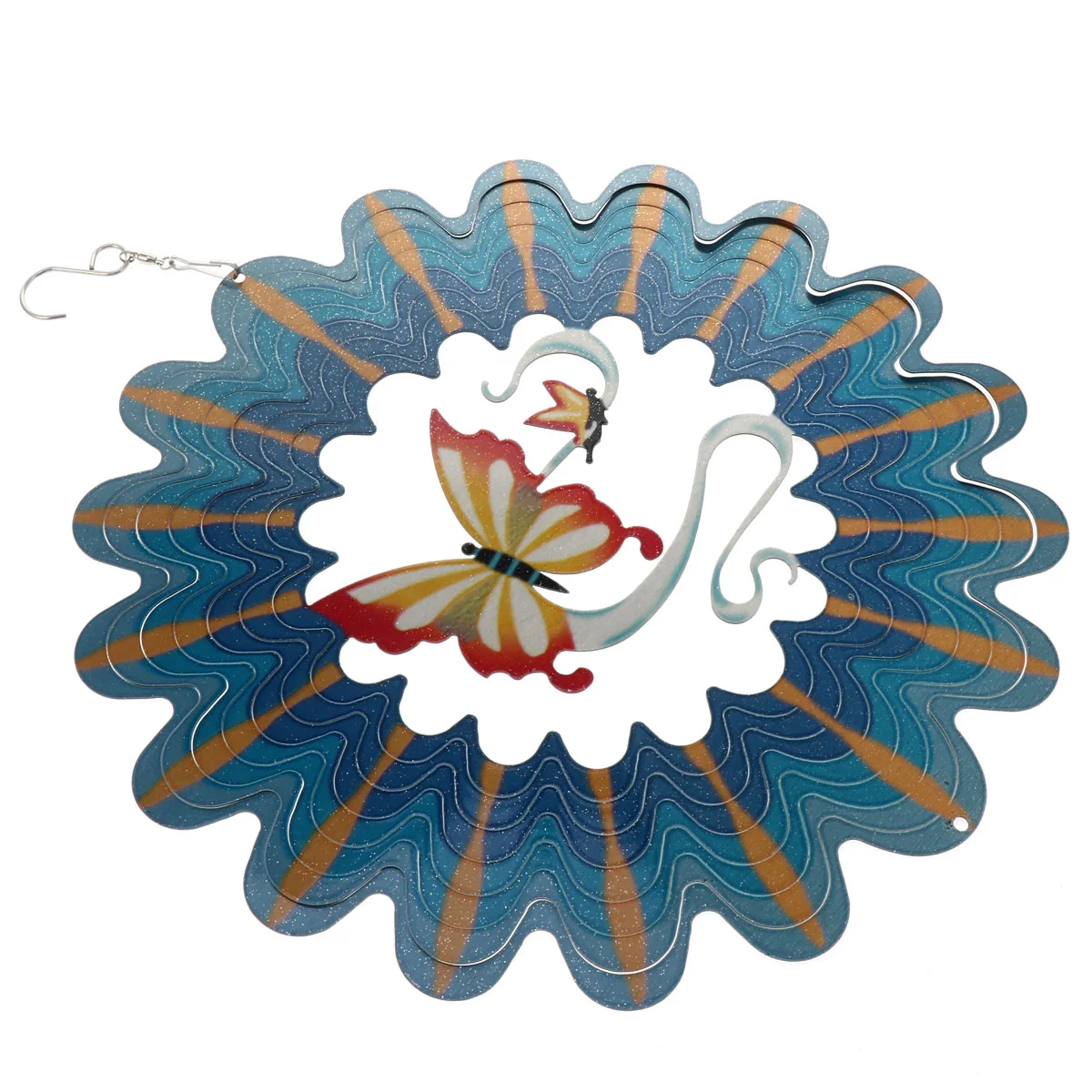 

1pc Wind 3D Metal Wind Chime Piece Hanging Ornament Colorful Wind Chime Decoration