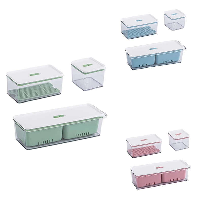 

Штабелируемая продукция Saver, ящики-органайзеры/контейнеры для хранения со съемным сливным лотком, набор из 3, для шкафов