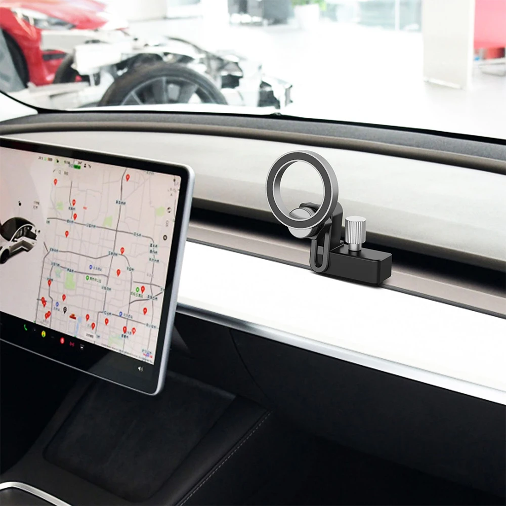 Фото Автомобильный кронштейн для навигации, магнитный телефон для Tesla Model Y и Model 3, вентиляционное отверстие для iPhone 14 13 12 серии, аксессуар-подставка №3