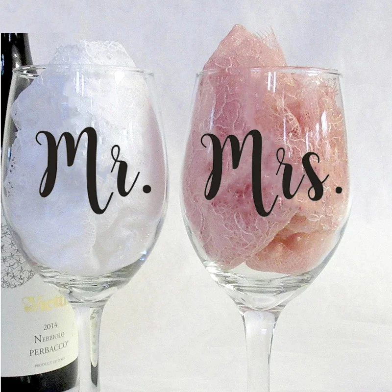 

Набор наклеек для бокалов Mr & Mrs