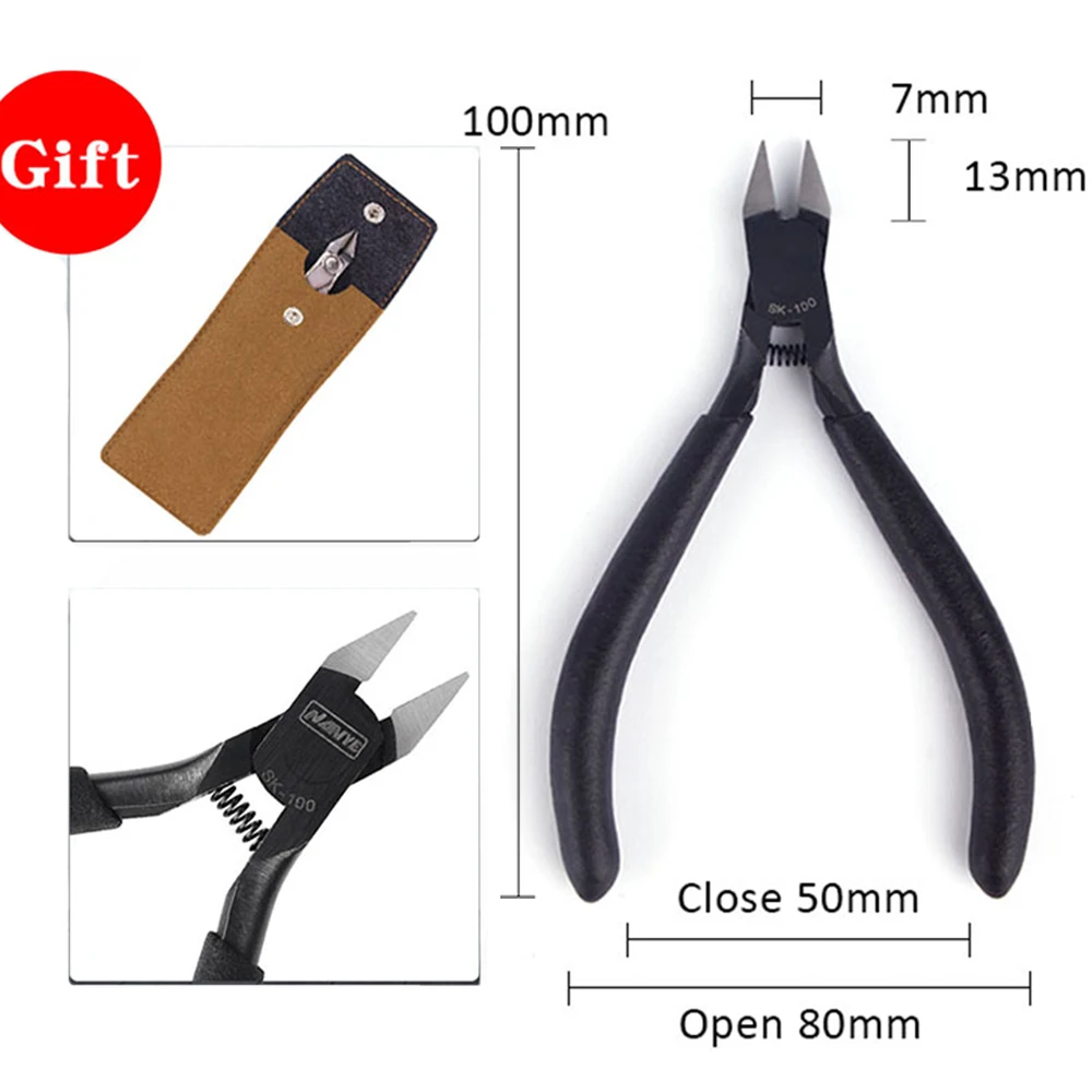 

Oblique Mouth Industrial SK-100 Electronic Cutting Pliers Stainless Steel Clamp Europen Style Model Tobacco Wire Cutters Plier