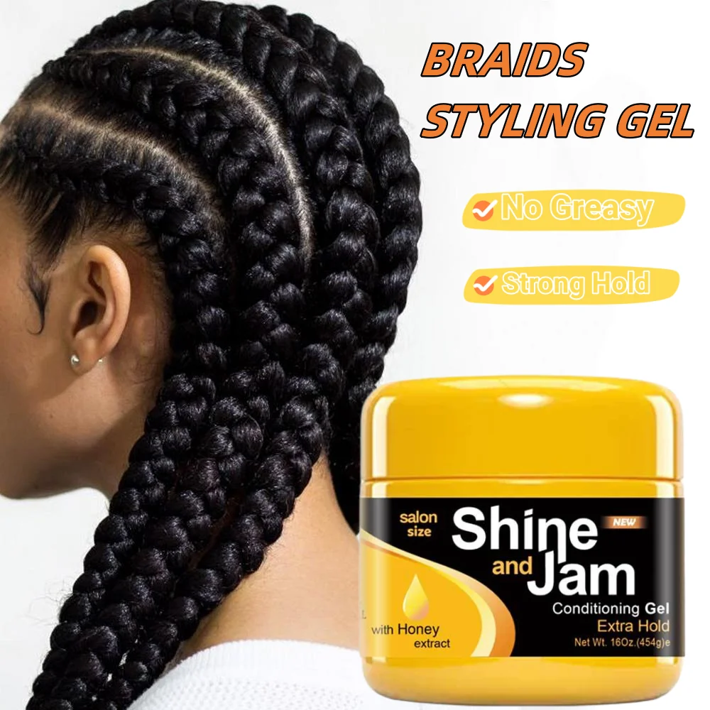 Shine And Jam Gel Braid Gel Per Twist Locs Trecce Strong Edge No Flake Intrecciare Il Gel Edge Control Per Lo Styling Dei Capelli Crespo