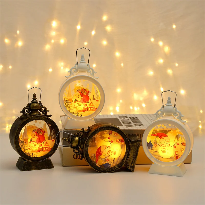 

Christmas Lantern LED Battery Powered Light Portable Night Lights New Year Decoration for Home Garden Ornaments Xmas Gifts 1PC