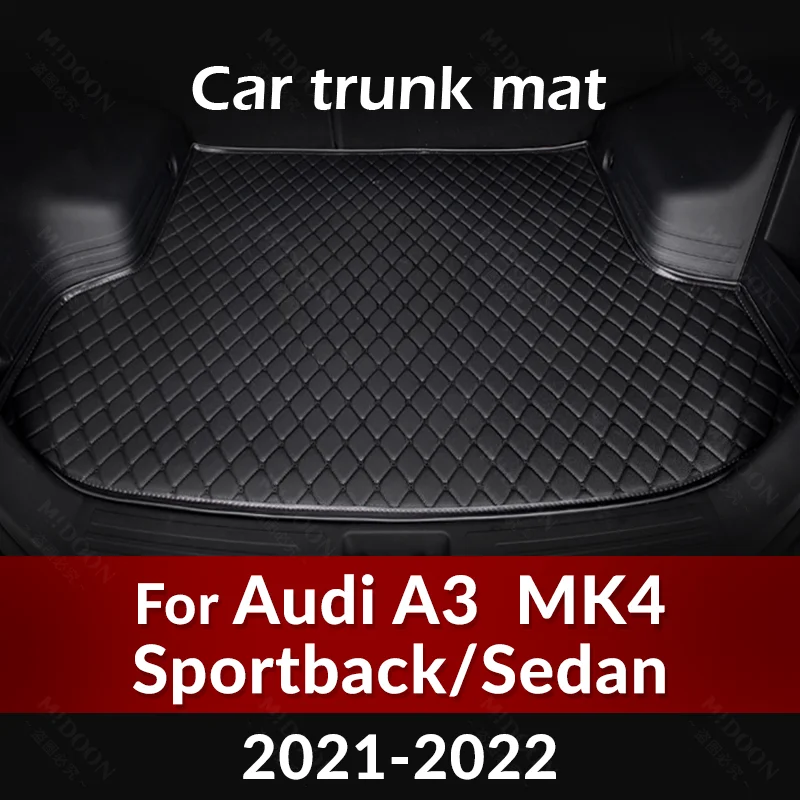 

Коврик для багажника автомобиля для Audi A3 Sportback/Sedan MK4 2021 2022, автомобильные аксессуары на заказ, украшение интерьера автомобиля