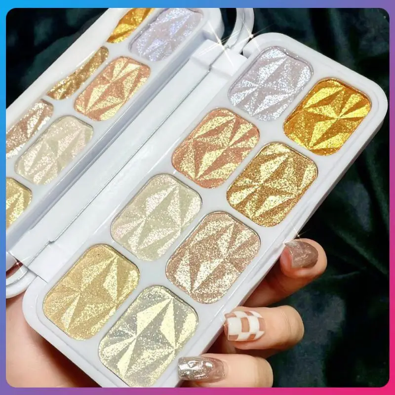 

INSFANY 8 Colors Diamond Highlighter Facial Bronzers Palette Makeup Face Contour Shimmer Powder Illuminator Highlight Cosmetics