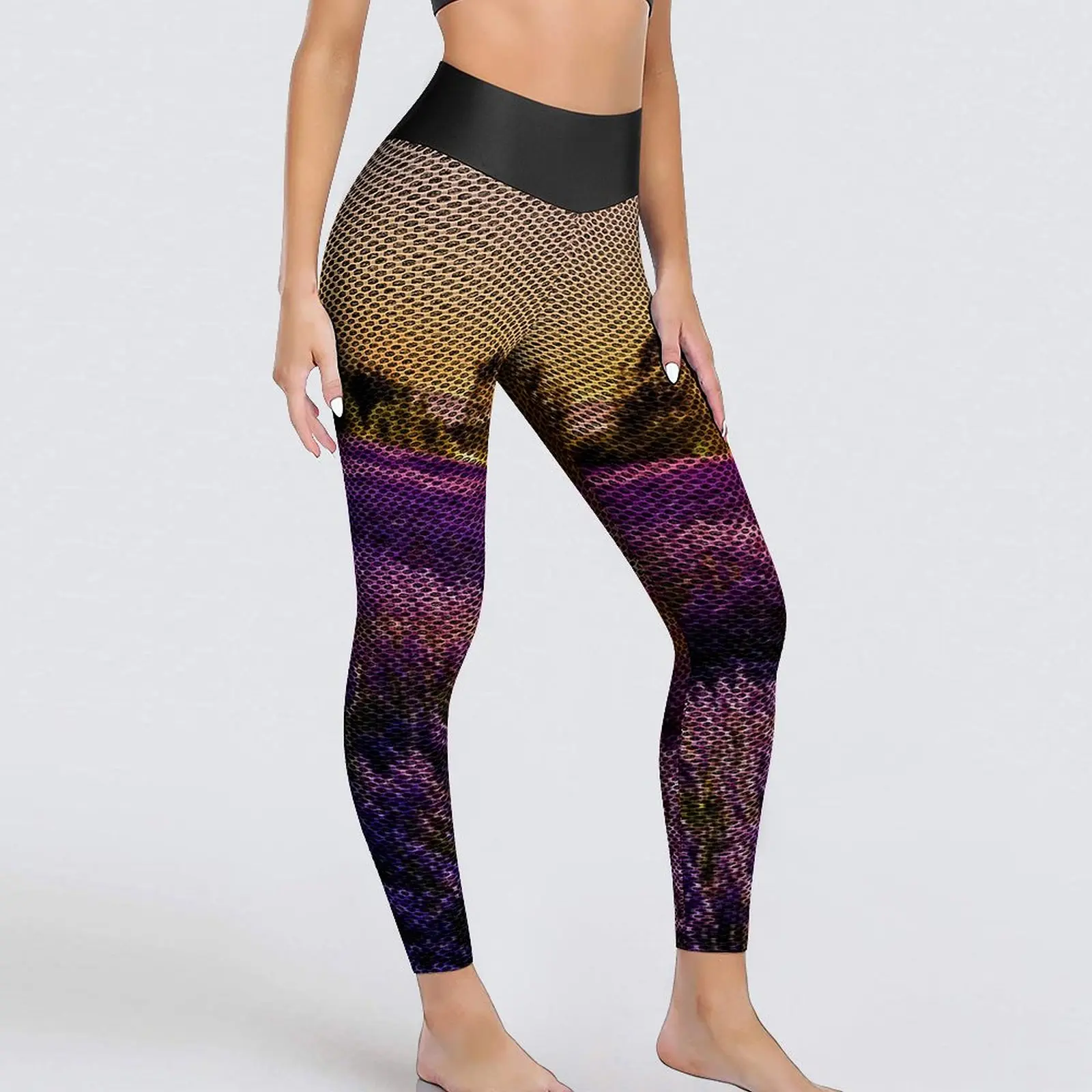 

Lavender Field Leggings Nature Art Print Fitness Yoga Pants Lady High Waist Cute Leggins Sexy Quick-Dry Graphic Sport Legging