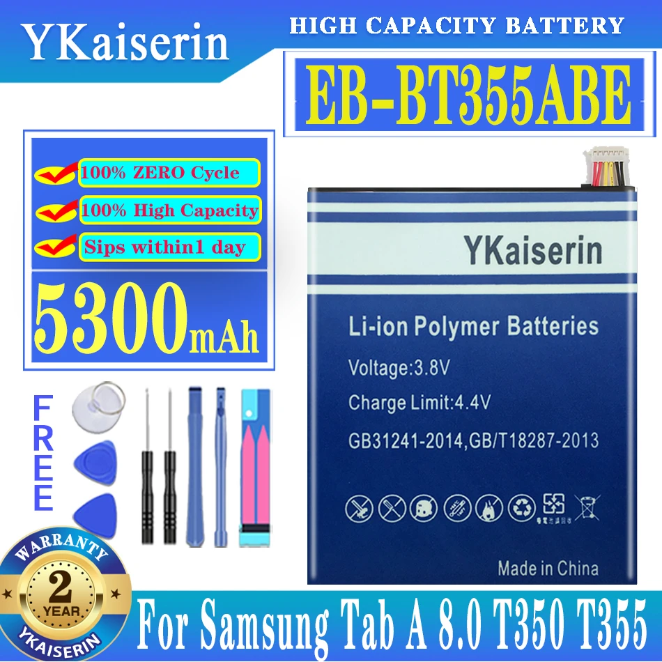

YKaiserin For Samsung Tablet Battery For Samsung GALAXY Tab A 8.0 T355C EB-BT355ABE GALAXY Tab5 SM-T355 T350 SM-P350 P355C T357W