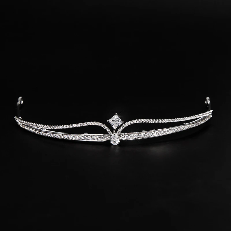 Простые Искрящиеся свадебные тиары и короны YYSUNNY для невесты Модные королевские