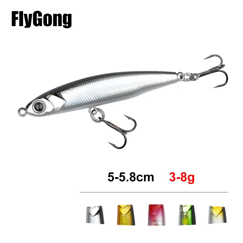 

FlyGong 1pcs 3g/5g/8g stickbait casting Sinking vibration 50mm/58mm Pencil walking baits casting hard artificial 3D fishing