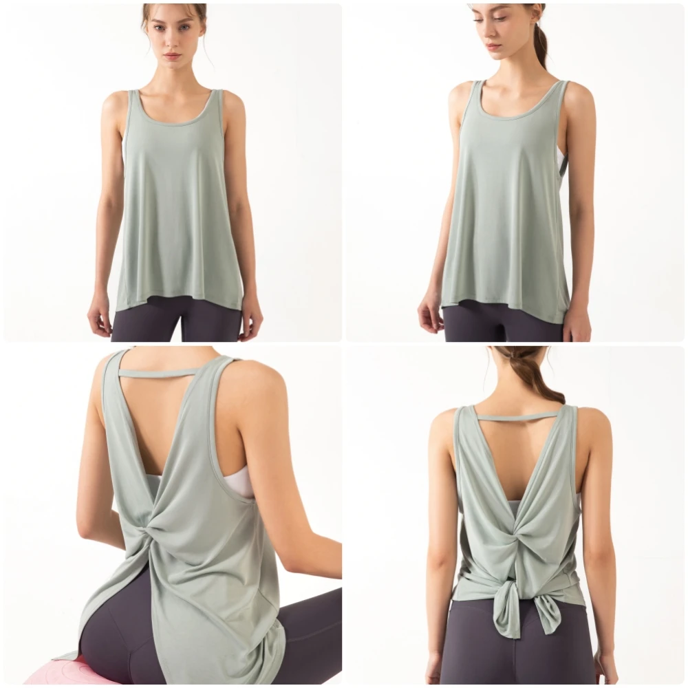 

Sports Vest Running Blouse Fitness Quick-drying Loose T-shirt Women's Yoga Wear Gym Sleeveless Top Pilates Beauty Back Waistcoat