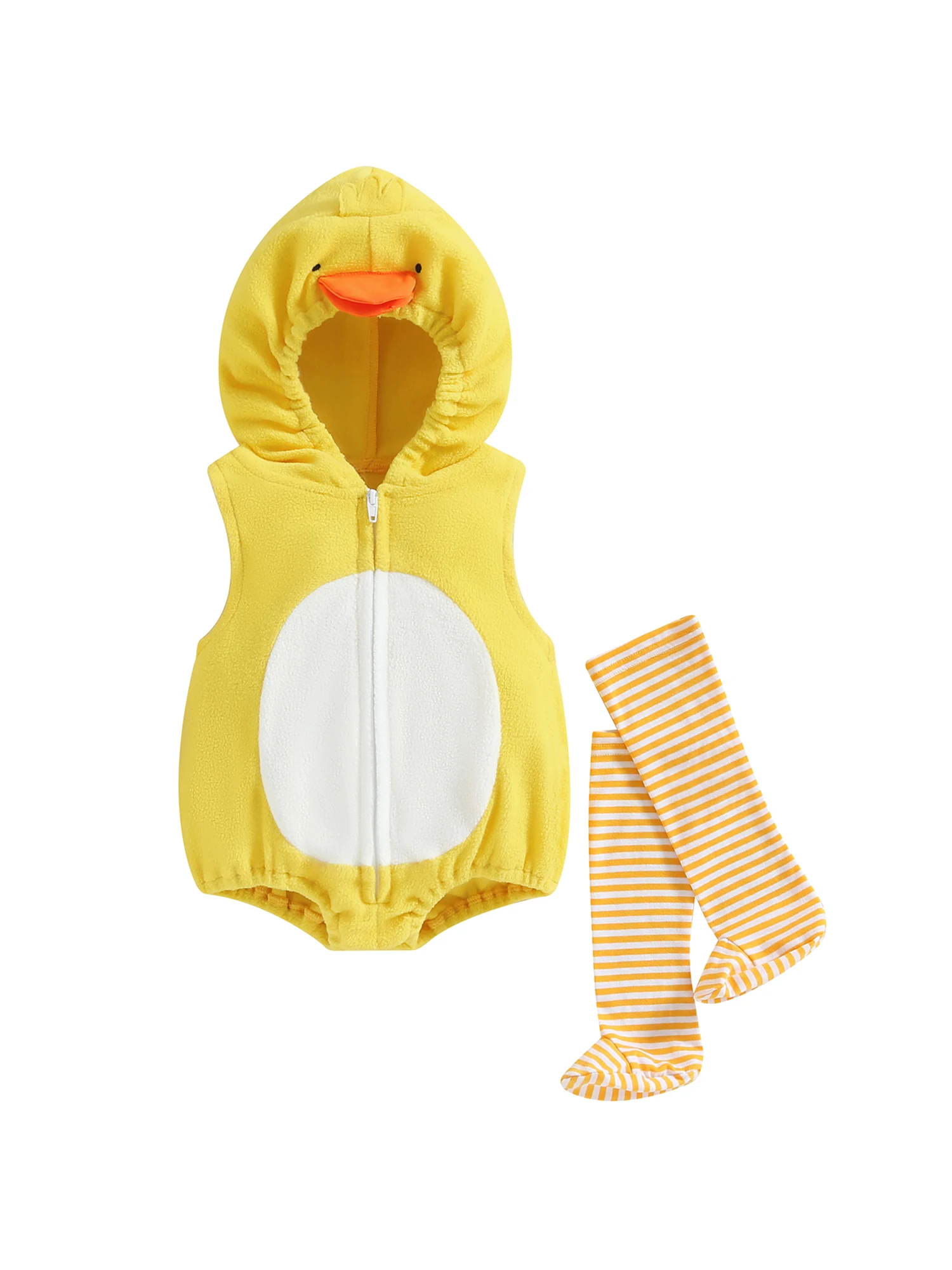 

Adorable Hooded Romper with Stockings and Hat for Infant Baby Boys and Girls - Perfect Cosplay Animal Costume Outfit Featuring