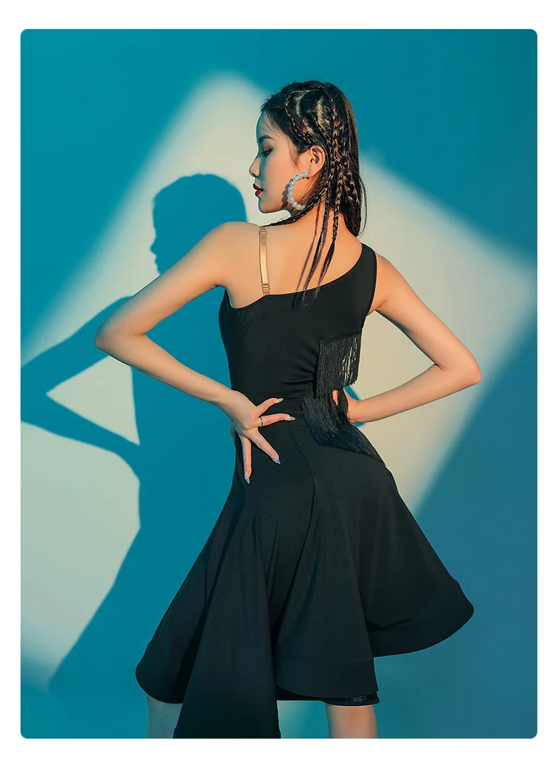 Женское платье для латиноамериканских танцев новое летнее с бахромой и юбкой