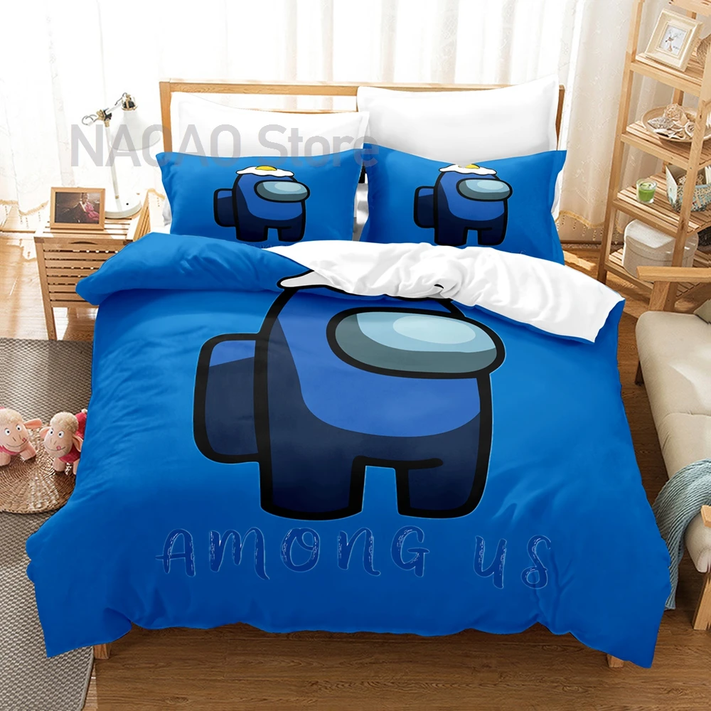 

Among Us Bedding Set Single Twin Full Queen King Size Game Anime Bed Set Aldult Kid Bedroom Duvetcover Sets 3D Print 033