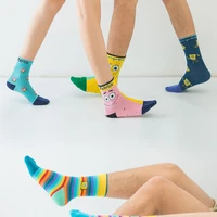 hot fashion funny socks spongebob squarepants harajuku medium tube cartoon women socks anime socks men casual couples stockings