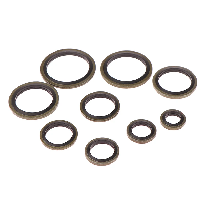 

10Pcs 8/10/12/14/16-24mm Bonded Washer Metal Rubber Oil Drain Plug Gasket Fit Combined Washer Sealing Ring