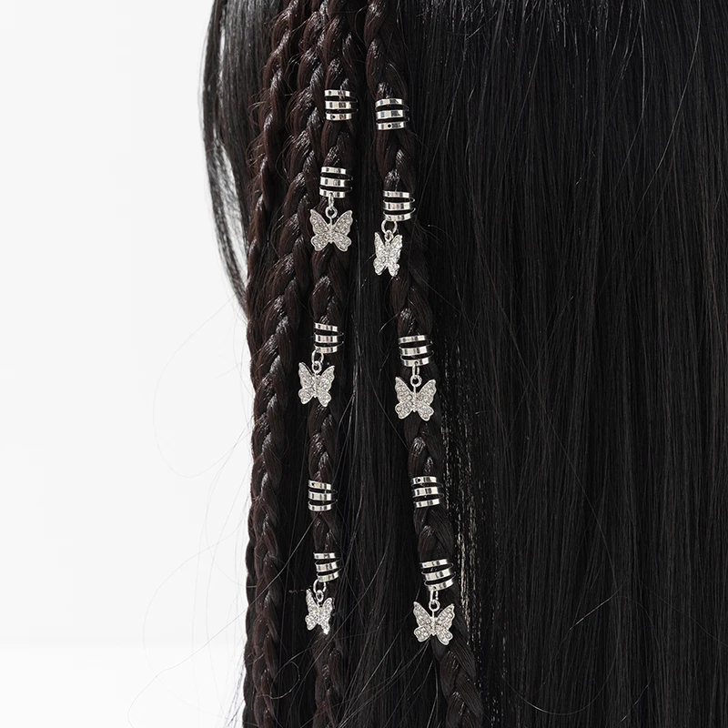 Заколка для волос с подвеской в виде змеи и бабочки 10 шт.