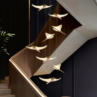 modern flying fish led chandelier luxury creative living dining room stairs decoration design lighting acrylic pendant lights