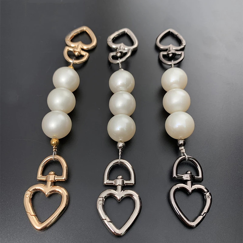 

Pearl Heart-shaped Chain Imitation Pearl Bag Chain Handbag Extension Chain Exquisite Temperament Fashion Bag Accessories