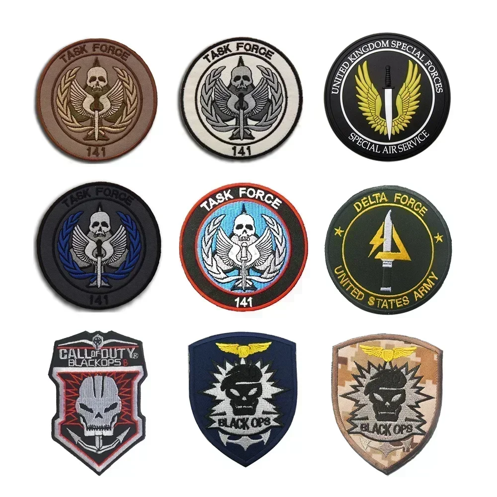 

Duty of Call Embroidered Patches Black Ops Armband Tactical Morale Badge on Clothes Black Ops Hook and Loop Backpack Stickers