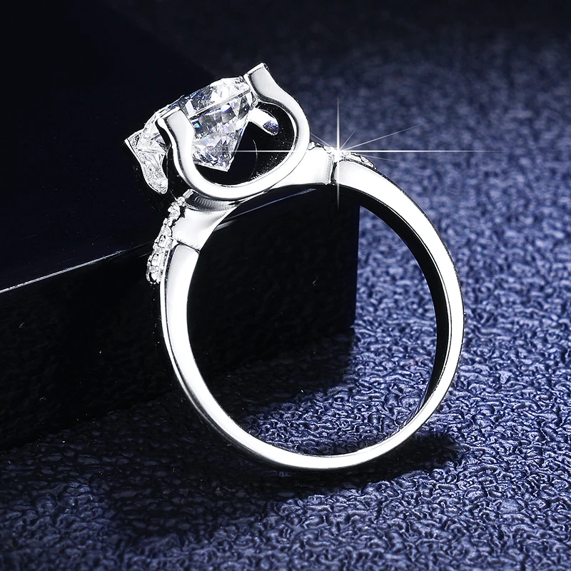 Классические кольца VVS из серебра 925 пробы с муассанитом D цвета, оригинальные сертифицированные Роскошные ювелирные изделия, очаровательные качественные обручальные кольца