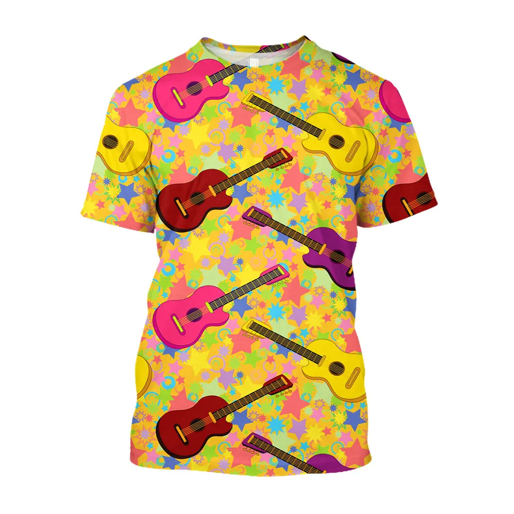 

Jumeast 3D Music Piano Trumpet Printed Hip Hop T-shirts For Men Oversized T Shirt Street Wear Y2K Drip Hippie Clothing T-shirty