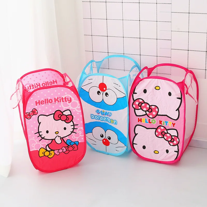 

Cartoon Sanrio Dirty Clothes Basket Hello Kittys Kawaii Cute Anime Laundry Clothes Basket Foldable Storage Baskets Toy Girl Gift