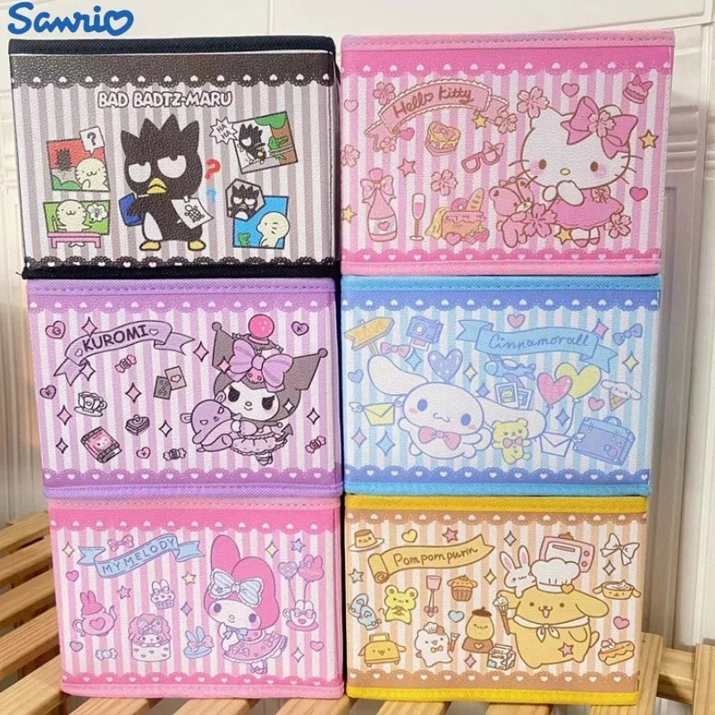 

Sanrio My Melody Cinnamoroll Pochacco Hello Kitty Kuromi Anime Kawaii Folding Desktop Sundries Box Cute Girl Heart Storage Box
