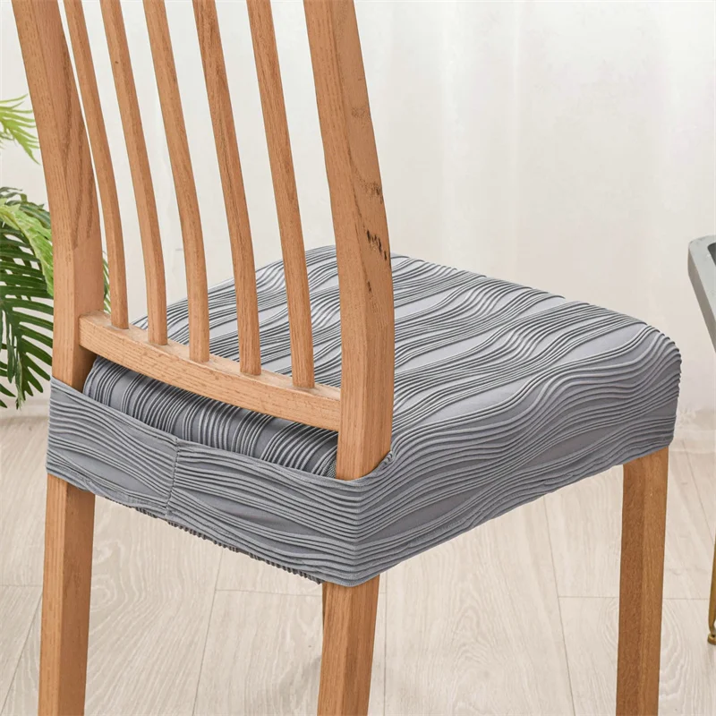 Жаккардовые чехлы на сиденья для обеденных стульев с рябью эластичный чехол стул