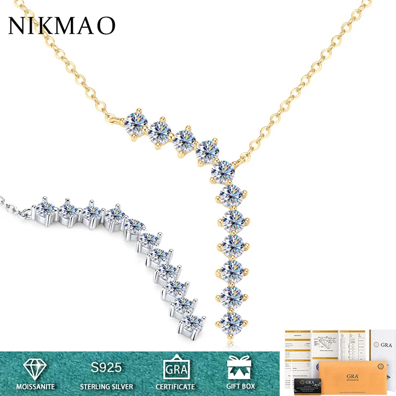 1.1cttw настоящий Муассанит INS стильные модные ожерелья для женщин алмазная