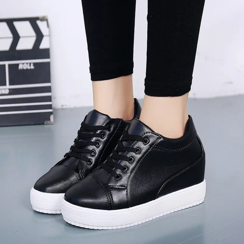 Hot White Hidden Wedge Heels sneakers Casual Shoes Woman high Platform Shoes Women's High heels wedges Shoes For